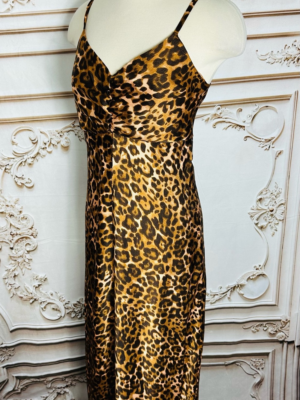 sofia by sofia vergara Leopard Print Slip Maxi Dress - Brown/Black - Picture 9 of 12